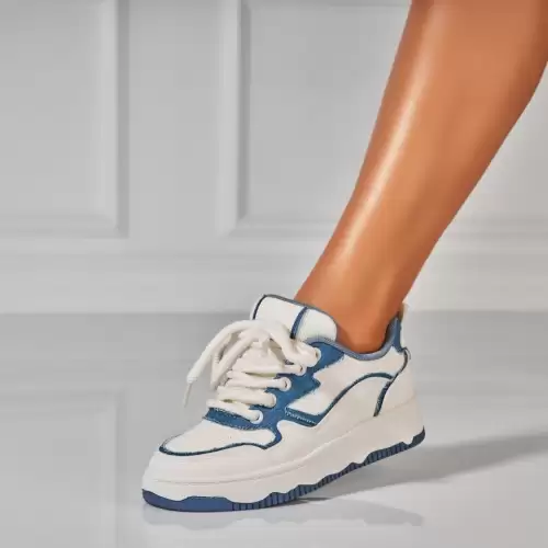 Adidasi Dama Albastri din Piele Ecologica Kaslyn