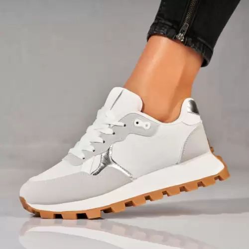 Adidasi dama Albi din Piele Ecologica Anori