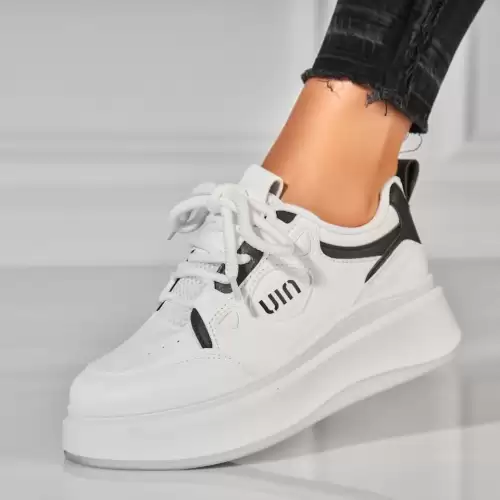 Adidasi Dama Albi din Piele Ecologica Maisyn