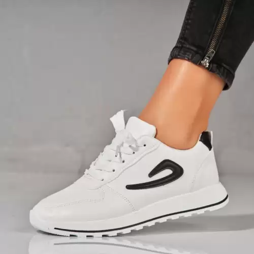 Adidasi dama Albi din Piele Ecologica Myani