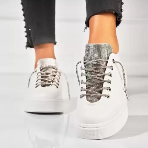 Adidasi dama Albi din Piele Ecologica Nhyla