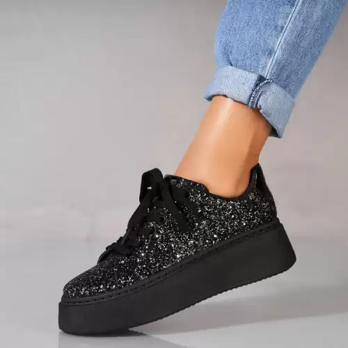 Adidasi dama Glitter Negru Aster2