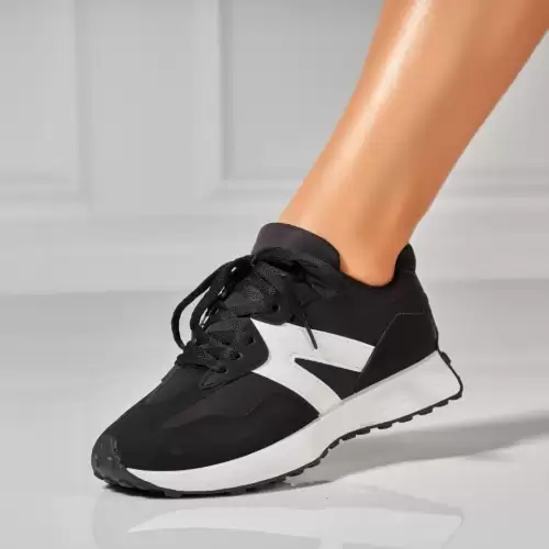 Adidasi Dama Negri din Piele Ecologica Intoarsa Meily