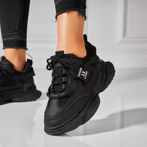 Adidasi Dama Negri din Piele Ecologica Ruth