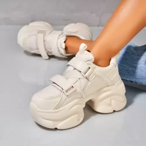 Adidasi dama Piele Ecologica Crem Asaya