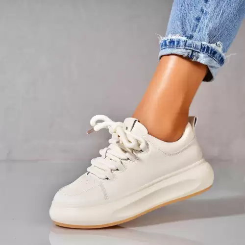 Adidasi dama Piele Ecologica Crem Ineza