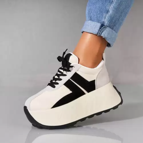 Adidasi dama Piele Ecologica Intoarsa Alb Eyas