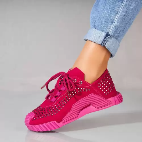 Adidasi dama Piele Ecologica Intoarsa Fucsia Salesi