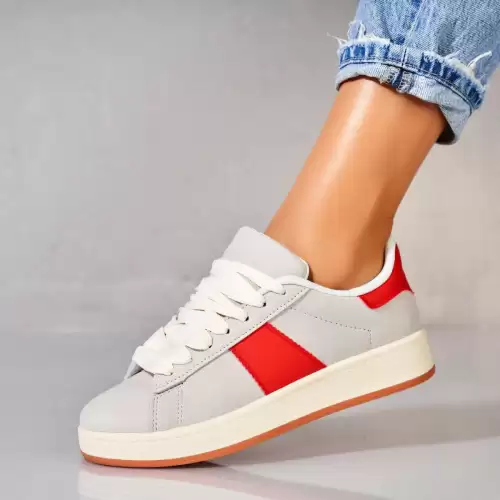 Adidasi dama Piele Ecologica Intoarsa Gri Cynia