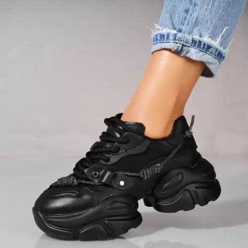 Adidasi dama Piele Ecologica Negru Aalya