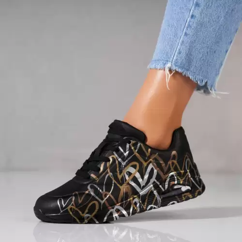 Adidasi dama Piele Ecologica Negru Aliha