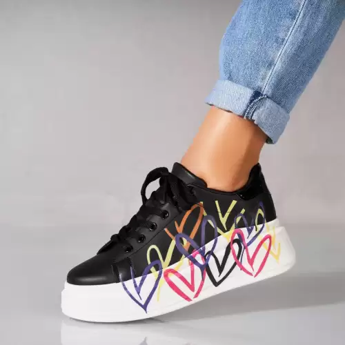 Adidasi dama Piele Ecologica Negru Lynsey