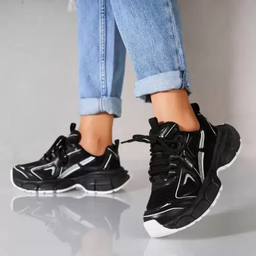 Adidasi dama Piele Ecologica Negru Nicko