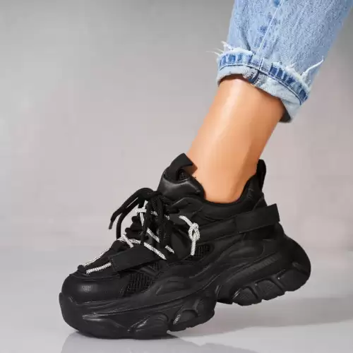 Adidasi dama Piele Ecologica Negru Senia