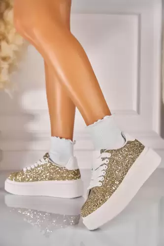 Adidasi de dama Glitter Auriu Pierra