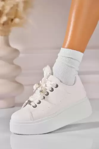 Adidasi de dama Piele Ecologica Alb Aleda