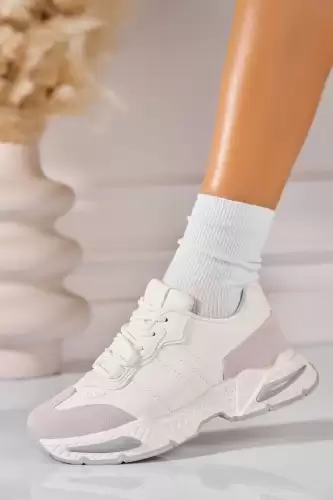 Adidasi de dama Piele Ecologica Alb Azlin