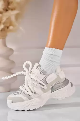 Adidasi de dama Piele Ecologica Alb Erisha