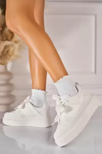 Adidasi de dama Piele Ecologica Alb Esmarie