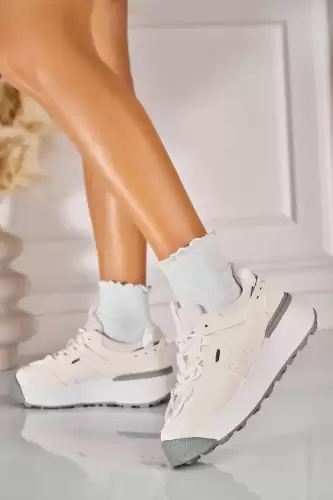 Adidasi de dama Piele Ecologica Alb Irisha