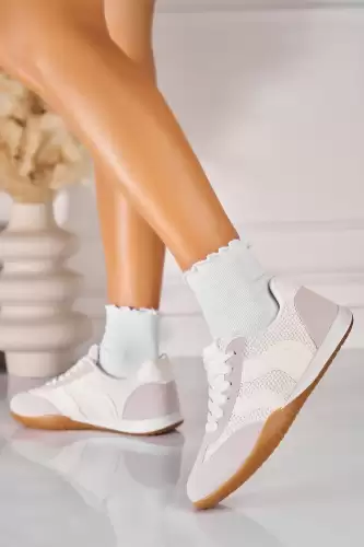 Adidasi de dama Piele Ecologica Alb Jadie