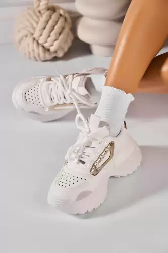 Adidasi de dama Piele Ecologica Alb Jamelia