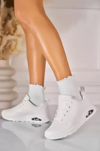 Adidasi de dama Piele Ecologica Alb Janeliz