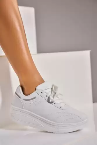 Adidasi de dama Piele Ecologica Alb Keirra