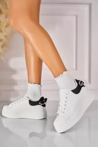 Adidasi de dama Piele Ecologica Alb Kerenza