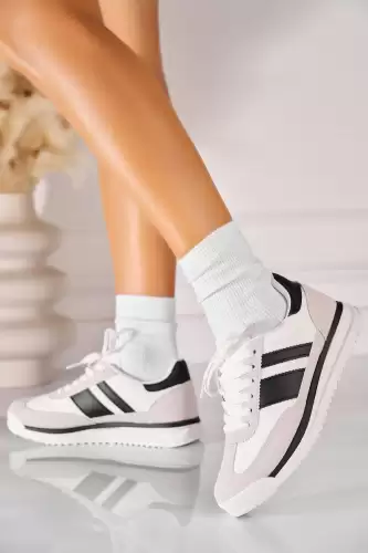 Adidasi de dama Piele Ecologica Alb Kinzi