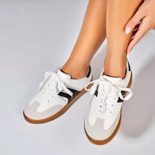 Adidasi de dama Piele Ecologica Alb Loryn