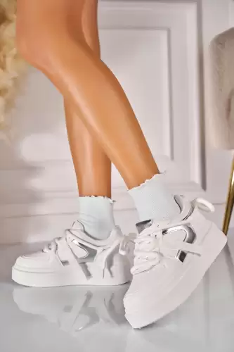 Adidasi de dama Piele Ecologica Alb Maliea