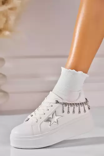 Adidasi de dama Piele Ecologica Alb Mayble