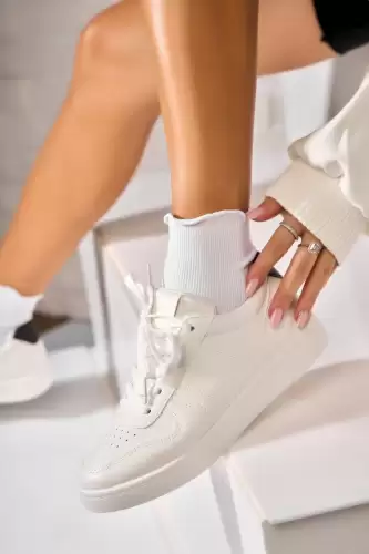 Adidasi de dama Piele Ecologica Alb Mehrsa2