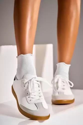 Adidasi de dama Piele Ecologica Alb Nellie