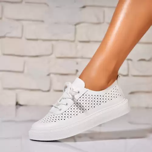 Adidasi de dama Piele Ecologica Alb Sedra