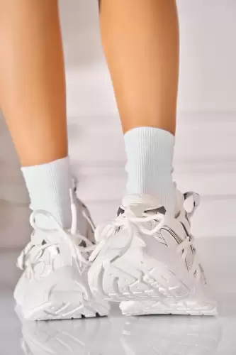 Adidasi de dama Piele Ecologica Alb Thara