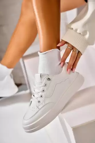 Adidasi de dama Piele Ecologica Alb Zendaya