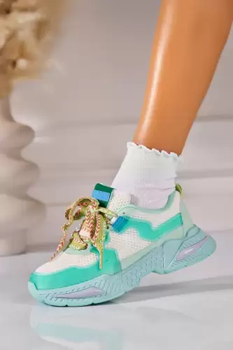 Adidasi de dama Piele Ecologica Albastru Emalina