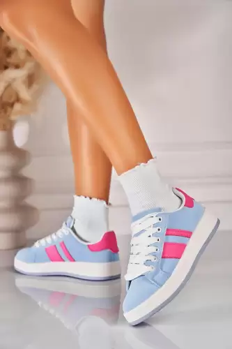 Adidasi de dama Piele Ecologica Albastru Iriana