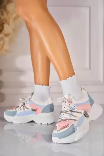 Adidasi de dama Piele Ecologica Albastru Tziry