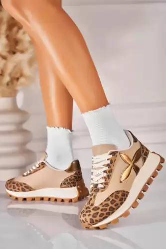 Adidasi de dama Piele Ecologica Animal Print Darina