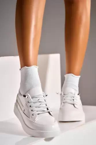 Adidasi de dama Piele Ecologica Argintiu Gizelle