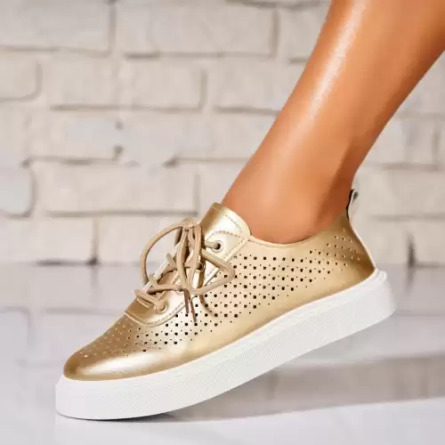 Adidasi de dama Piele Ecologica Auriu Sedra