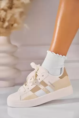 Adidasi de dama Piele Ecologica Bej Akeyla