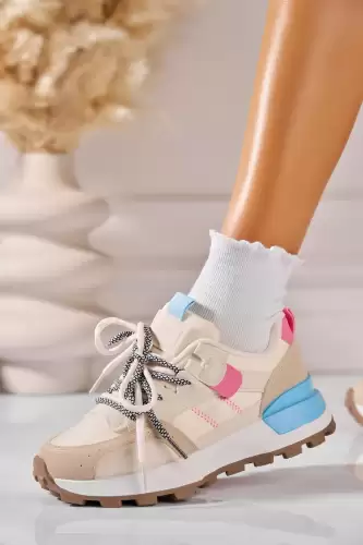 Adidasi de dama Piele Ecologica Bej Cadyn