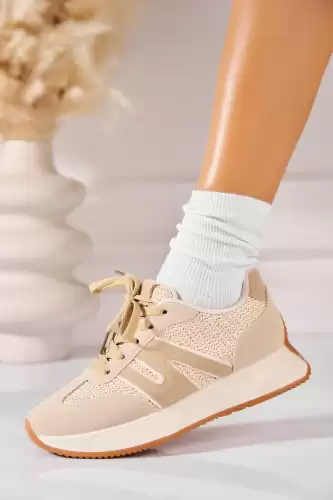 Adidasi de dama Piele Ecologica Bej Elexis2