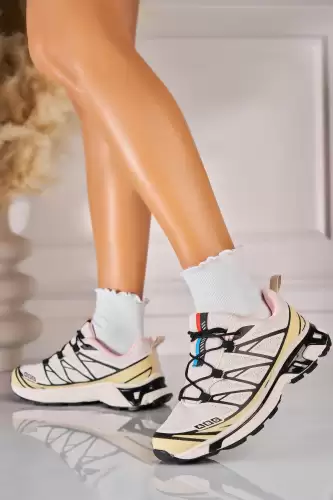 Adidasi de dama Piele Ecologica Bej Eloni