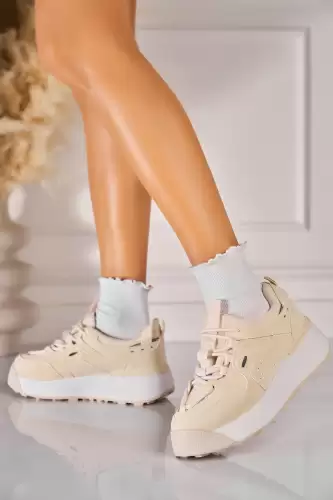 Adidasi de dama Piele Ecologica Bej Irisha