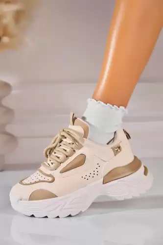 Adidasi de dama Piele Ecologica Bej Jamelia